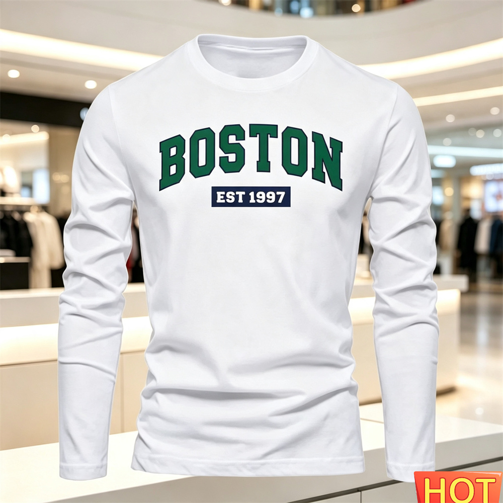 Summer Knit Clothing - Autumn Summer Men's long sleeved T-shirt