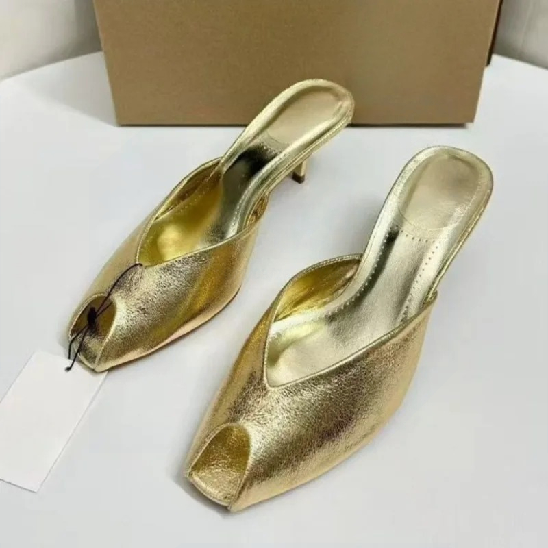 Summer Clothing Elegant - Women's Pumps Designer Gold Women Mules