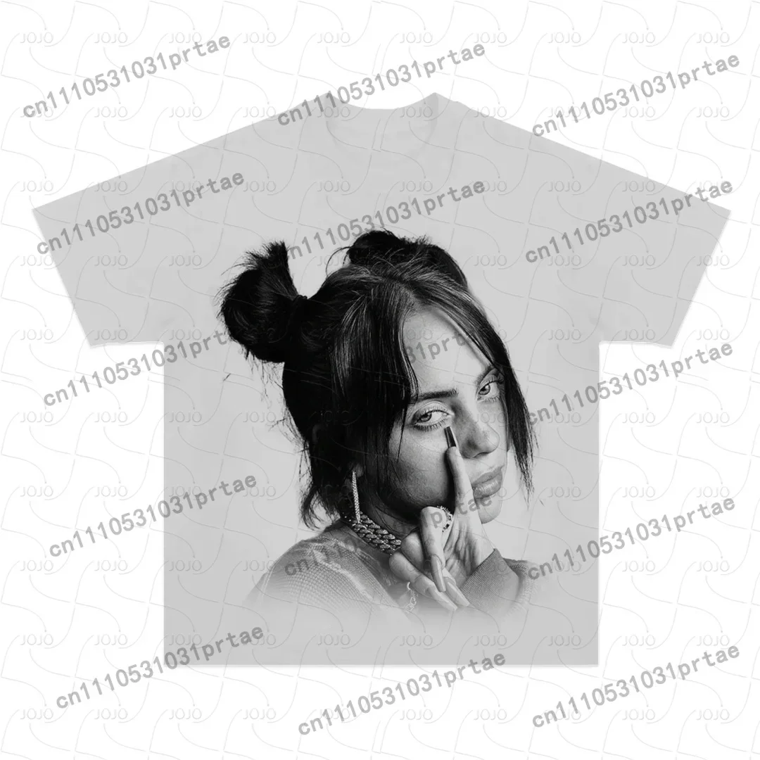 Billie Eilish Retro Pattern T- - Summer Clothing Men 2025 ulasan dan harga