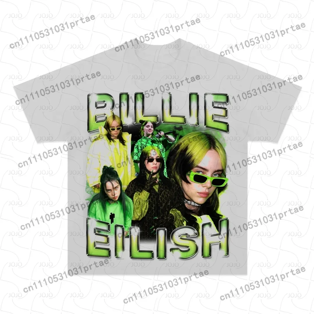 Billie Eilish Retro Pattern T- - Summer Clothing Men 2025 ulasan dan harga