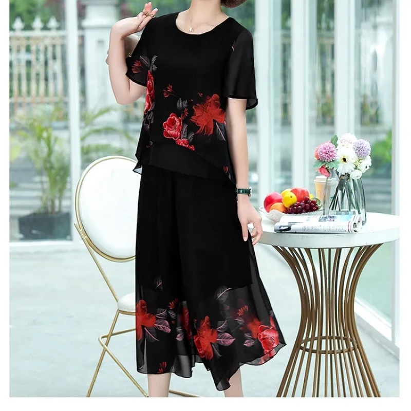 Elegant Fashion Floral Printin - Summer Clothing Vintage ulasan dan harga