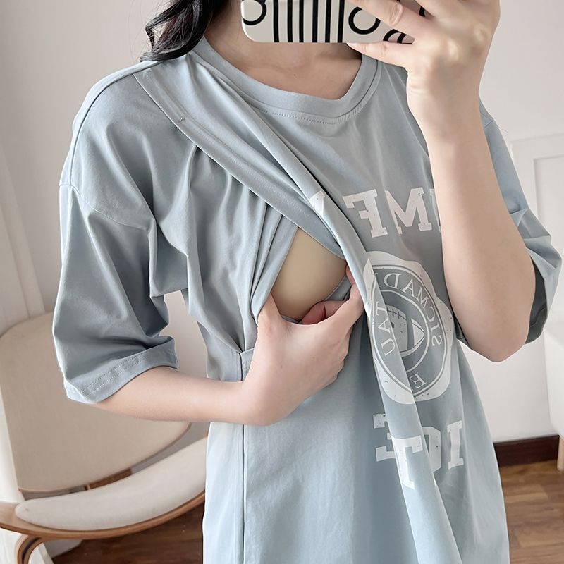 Nursing Dress Pregnant Breastf - Summer Clothing Usa ulasan dan harga