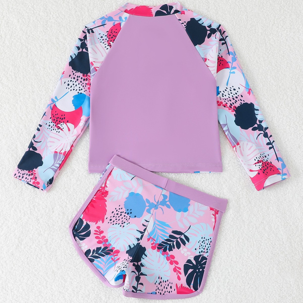 Girls Leaf Print 2 Piece Rash  - Rash Guard Long Sleeve ulasan dan harga