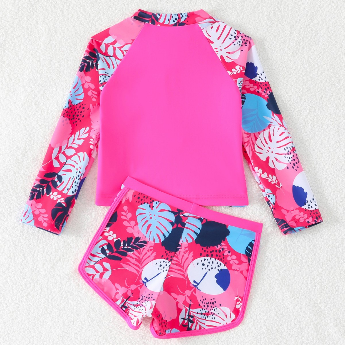 Girls Leaf Print 2 Piece Rash  - Rash Guard Long Sleeve ulasan dan harga
