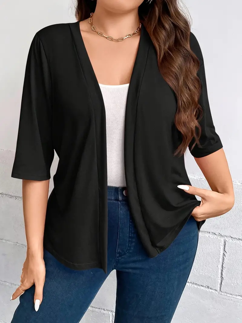 Plus Size Solid Color Drape Op - Summer Clothing For Older Women ulasan dan harga