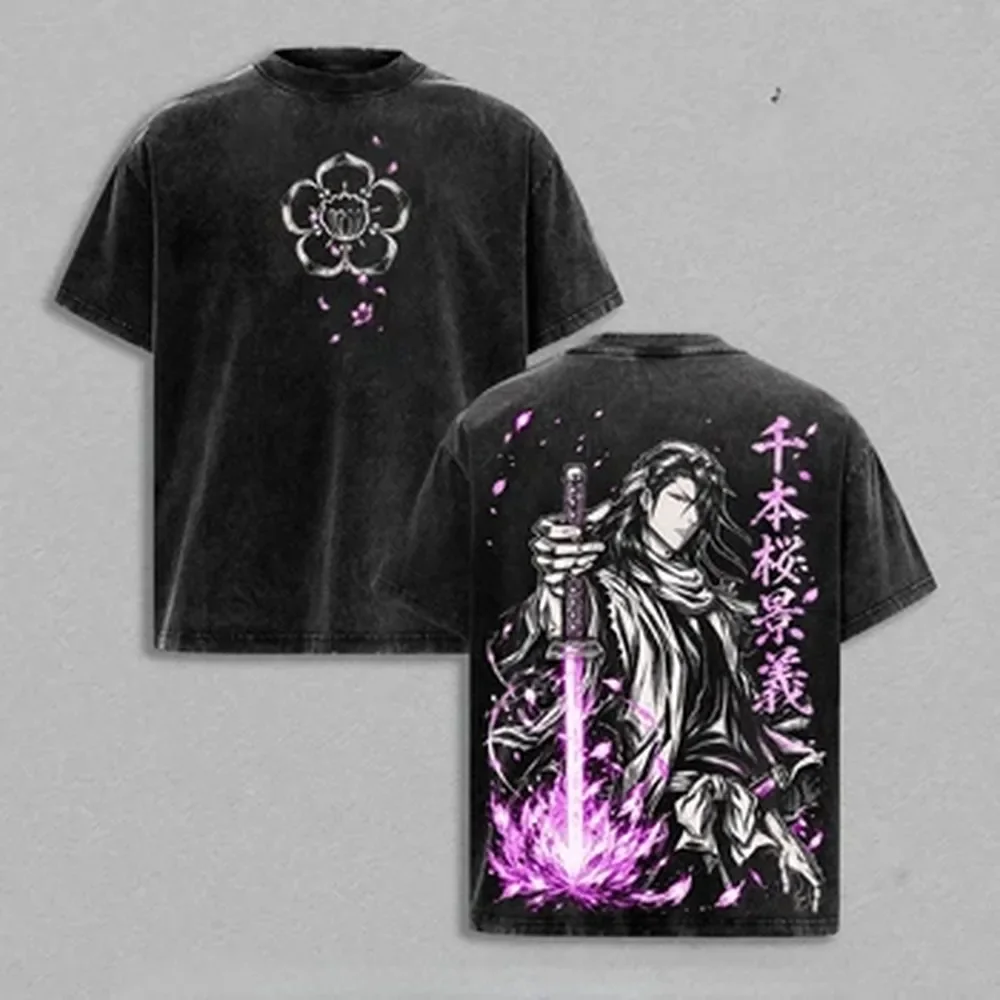 Kuchiki Byakuya BLEACH T-shirt - Summer Clothing Vintage ulasan dan harga
