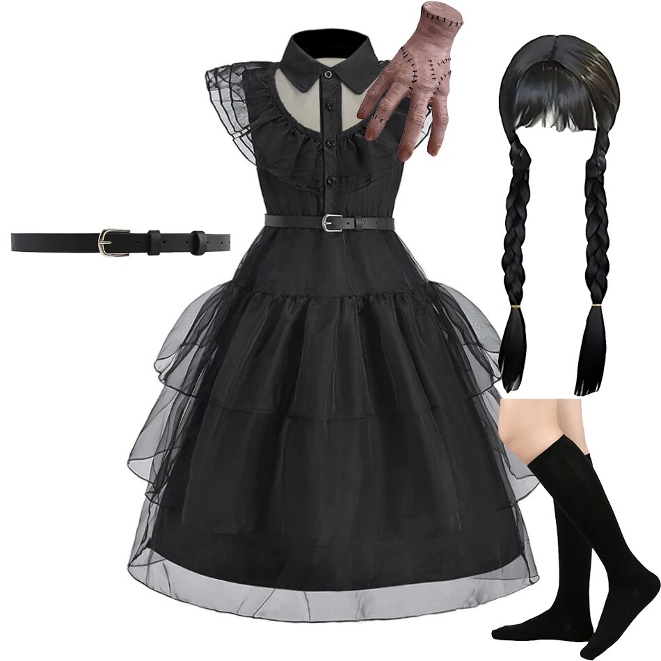 Girl Costume Kids Cosplay Blac - Summer Clothing Layering ulasan dan harga