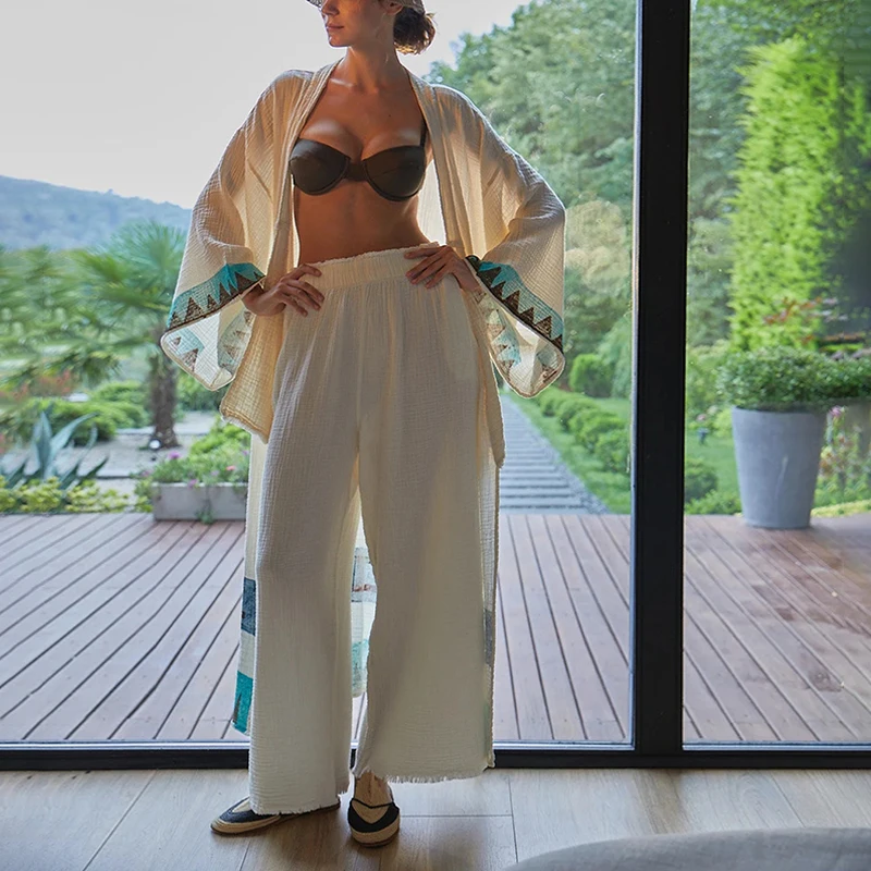 Muslin 100% Cotton Gauze Pants - Summer Gauze Clothing ulasan dan harga