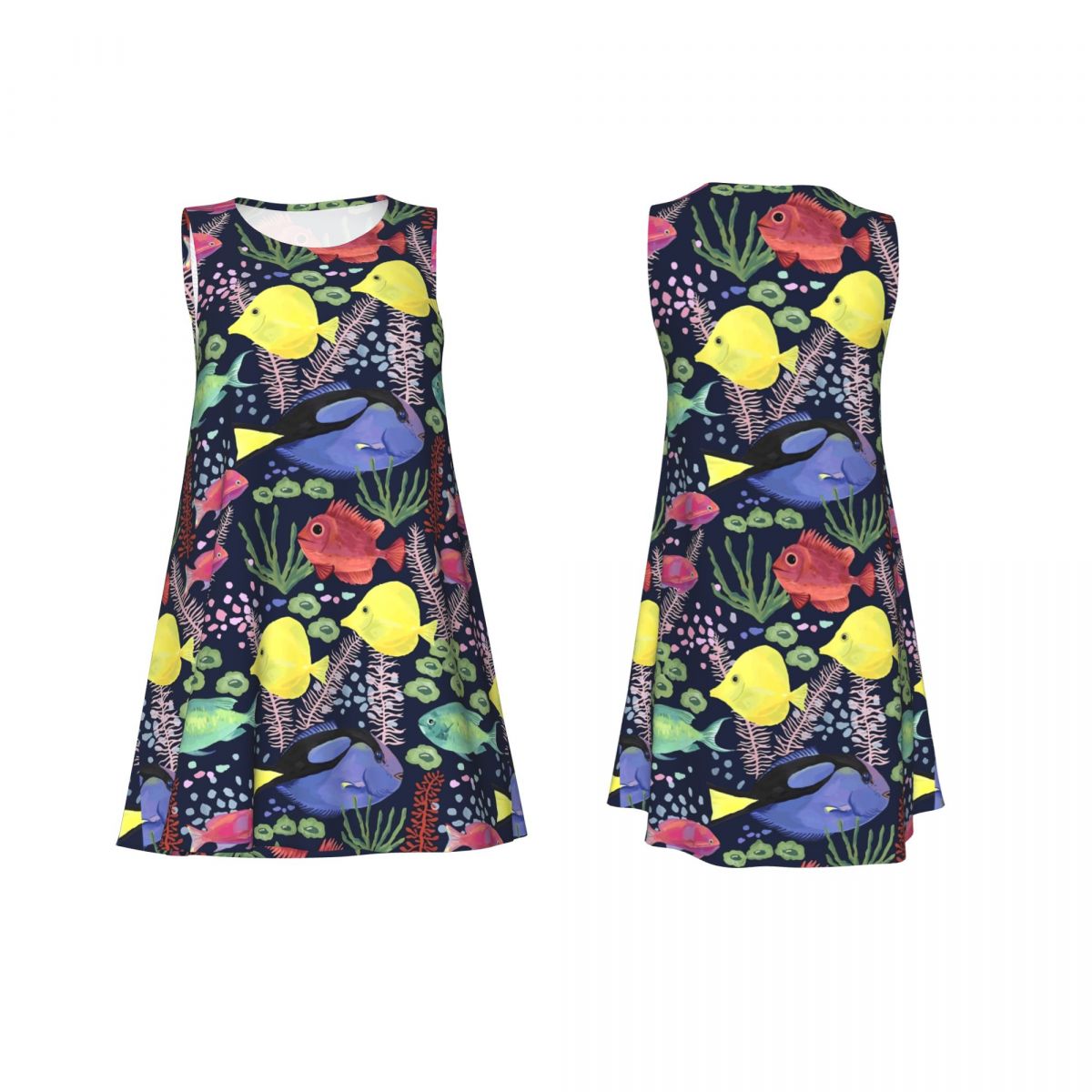 Sea Fish Tank Dress Colorful O - Summer Clothing Ideas For Women ulasan dan harga