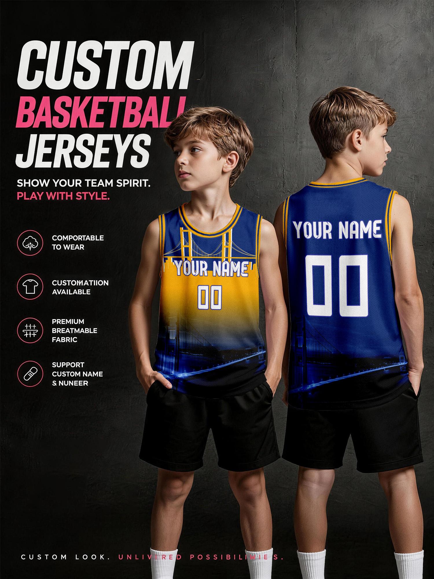 Kids Custom Gradient Basketbal - Tank Top Breathable ulasan dan harga
