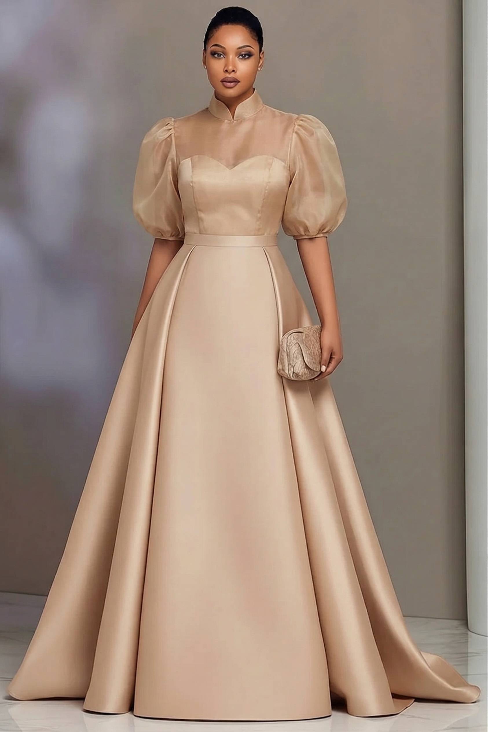 Plus Size Elegant Satin Prom D - Summer Clothing For Older Women ulasan dan harga