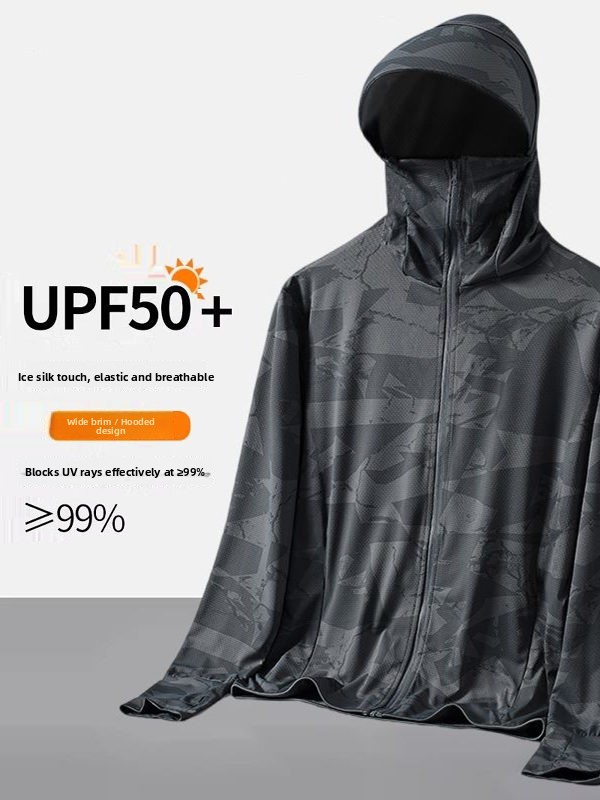 Men's Camouflage Ice Silk Sun  - Summer Uv Clothing ulasan dan harga