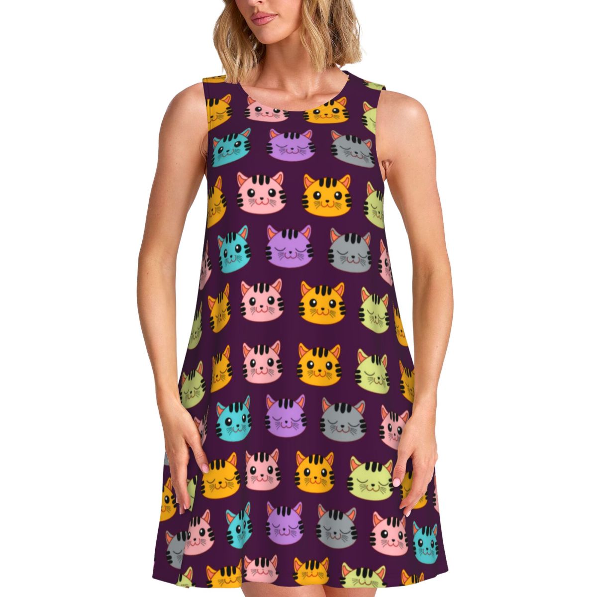 Cool Cats Tank Dress Cute Anim - Summer Clothing Ideas For Women ulasan dan harga