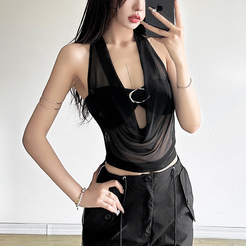 Two Pieces Sexy Halter Bandage - Summer Gauze Clothing ulasan dan harga